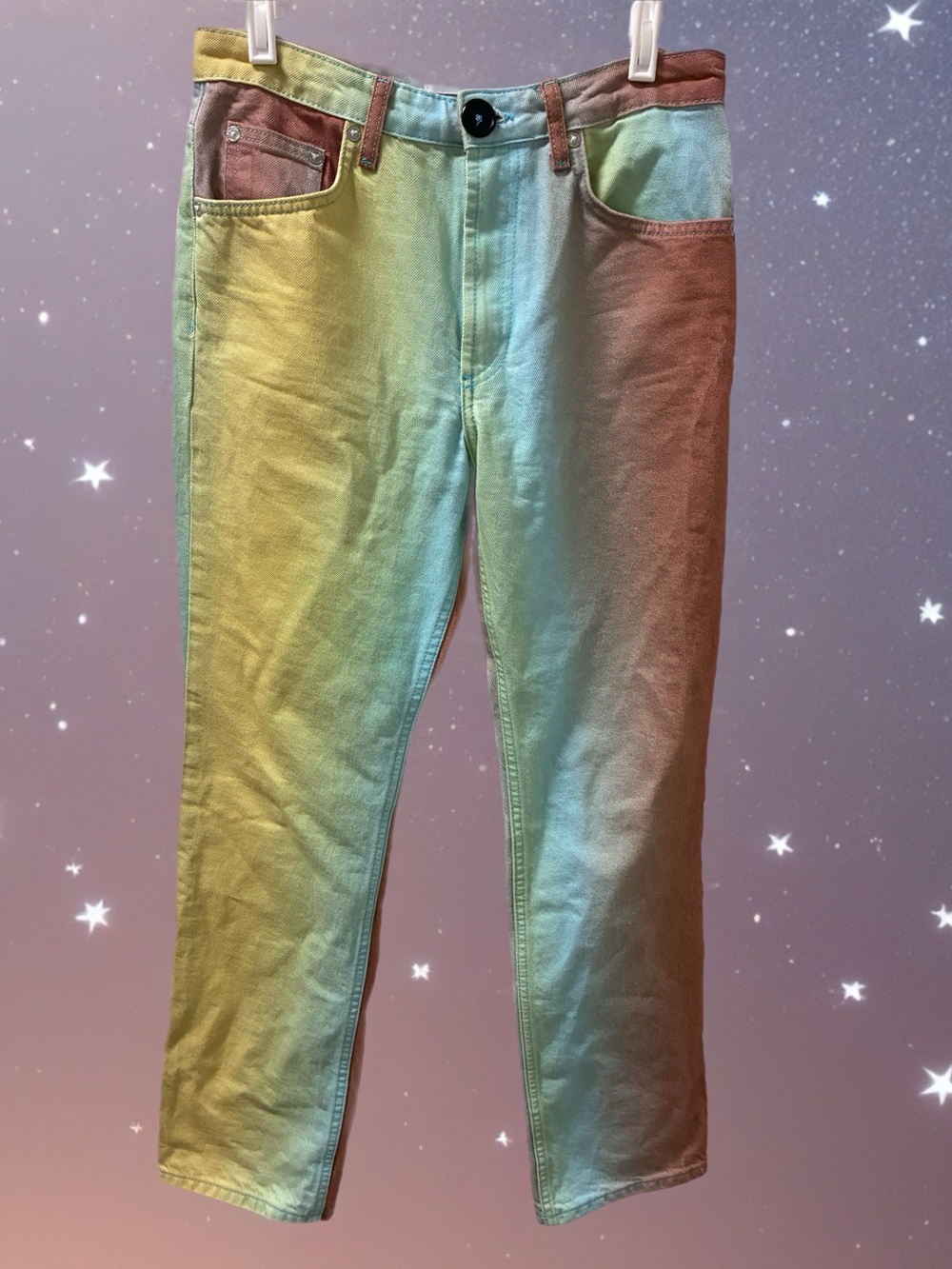 Zara Multicolor Straight Leg Jeans Womens Size 6